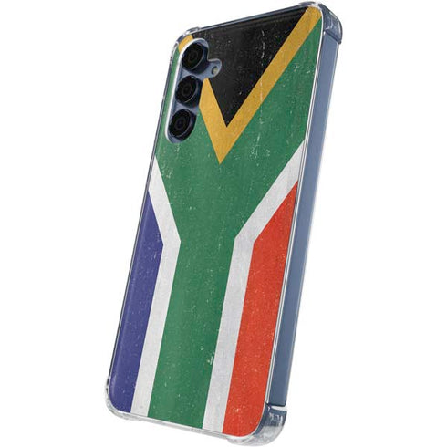 South Africa Flag Distressed Galaxy A35 5G Clear Case